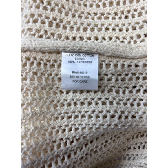 Rachel Roy Womens Large Sleeveless Loose Knit Sweater Beige Cotton & Polyester - Picture 6 of 9